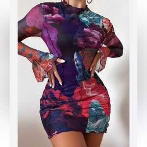 House of CB mistress rocks collage print mini dress